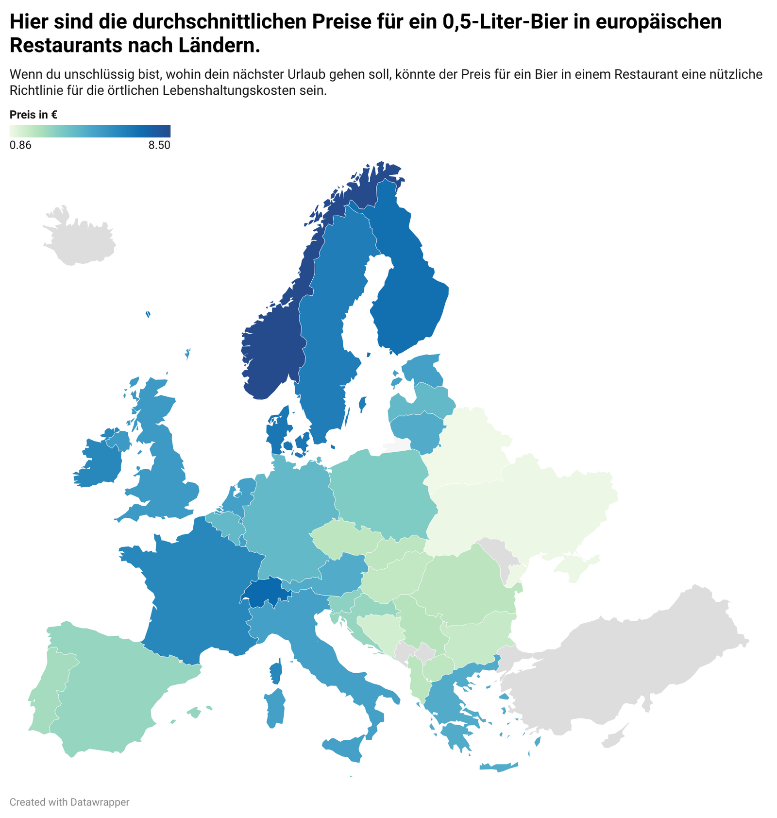 De Preise für Mietwagen in Europa sinken erheblich (-22%)