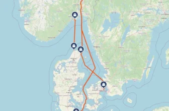 Karte mit den Fähren nach Oslo