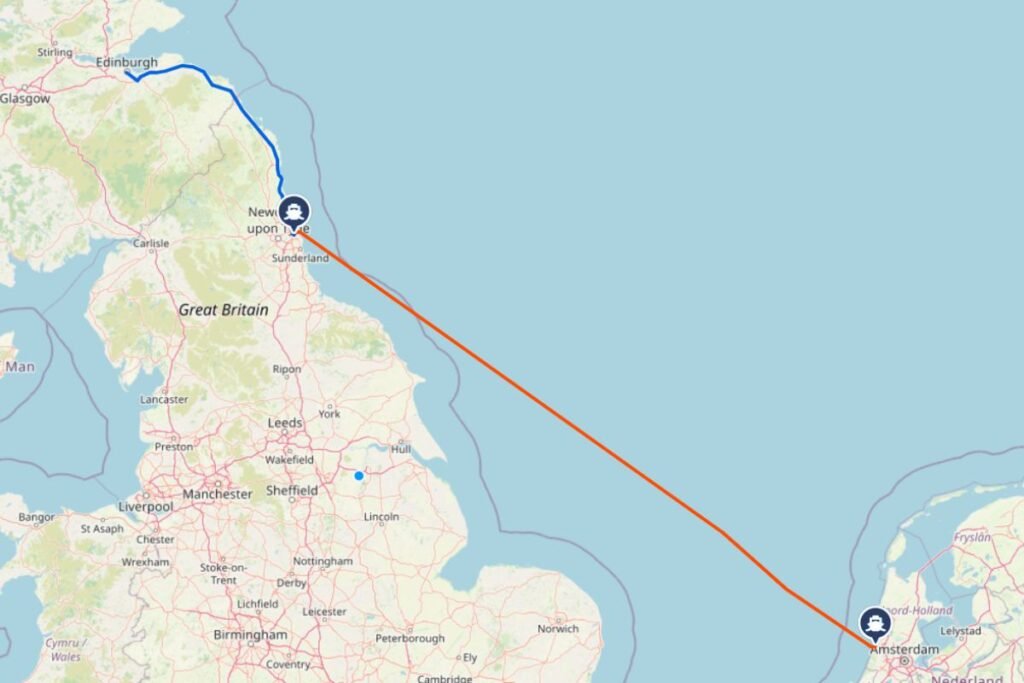 Fähre Amsterdam Schottland karte