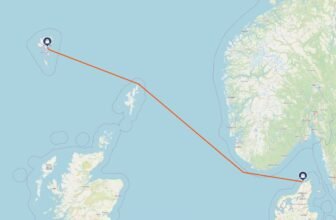 Fährroute von Hirtshals nach Tórshavn