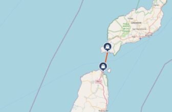 Karte mit Fähre von Fuerteventura nach Lanzarote