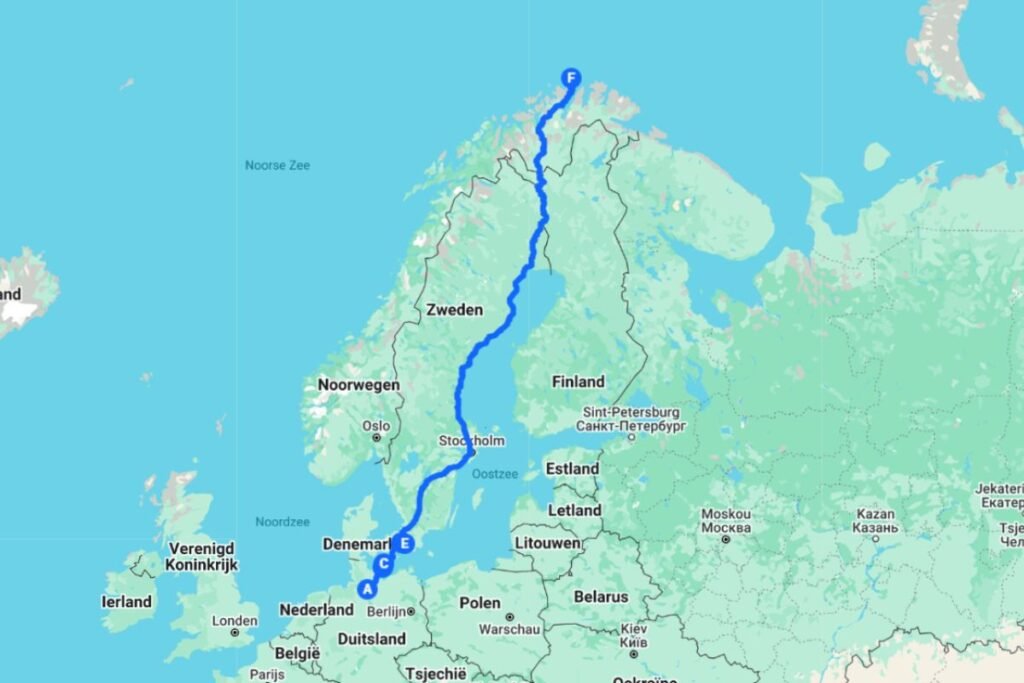 Schnellste Autoreise zum Nordkap durch Schweden