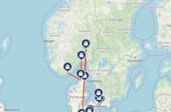 Karte mit Fähre nach Trondheim