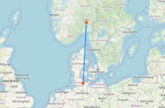 Karte mit Fähre von Kiel nach Oslo