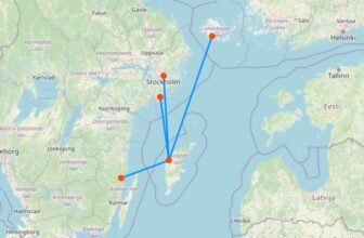 Karte mit Fähre nach Gotland