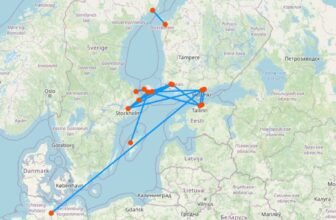 Karte mit allen Fährverbindungen nach Finnland