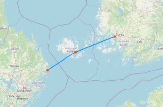 Karte mit Fähre nach Naantali