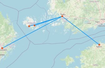 Karte mit Fähre nach Turku