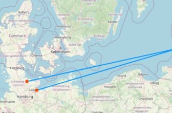 Karte mit fähre von deutschland nach klaipeda
