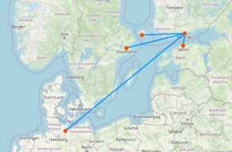 Karte mit Fähre nach Helsinki