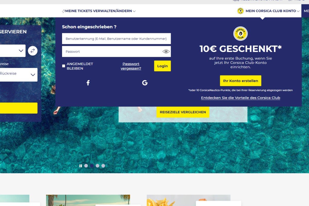 corisa ferries club konto