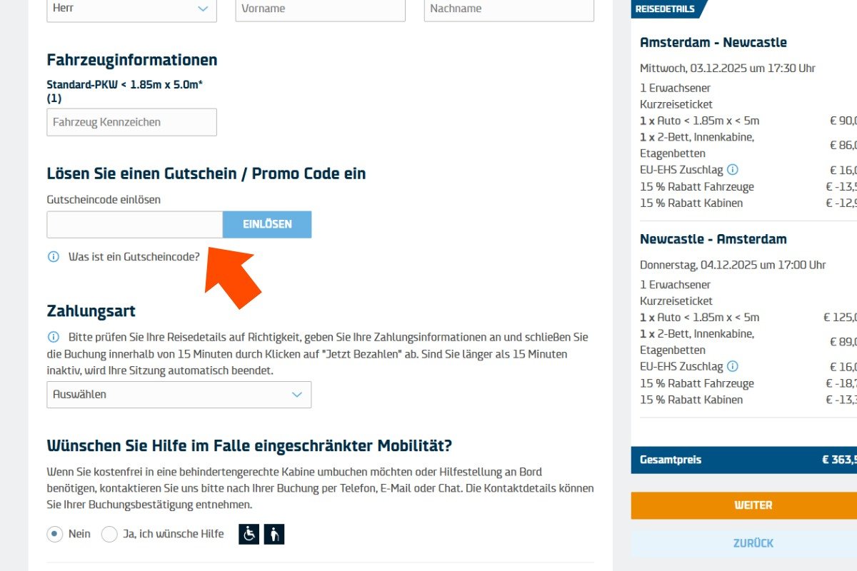 dfds gutschein promo code