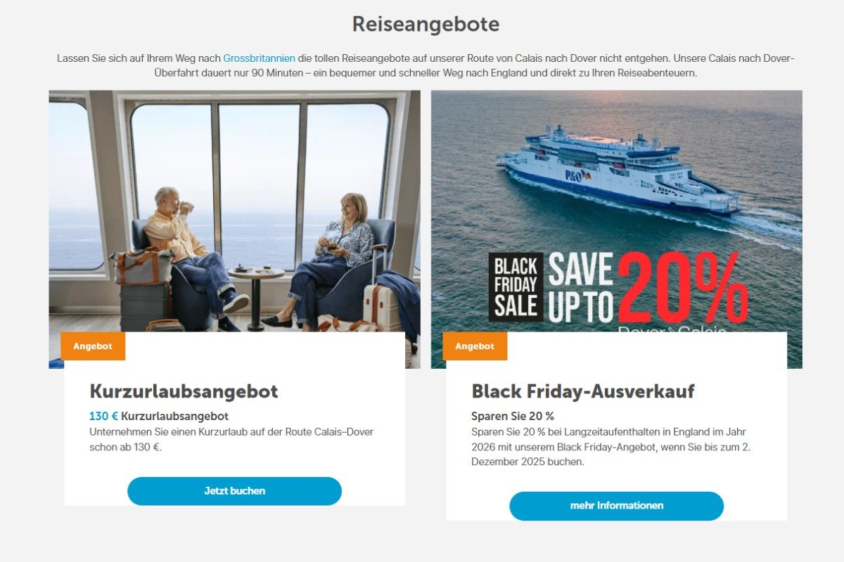 p&O ferries angebote