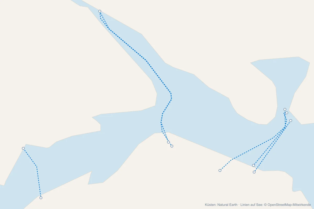 Karte mit allen Fähren zur Isle of Wight
