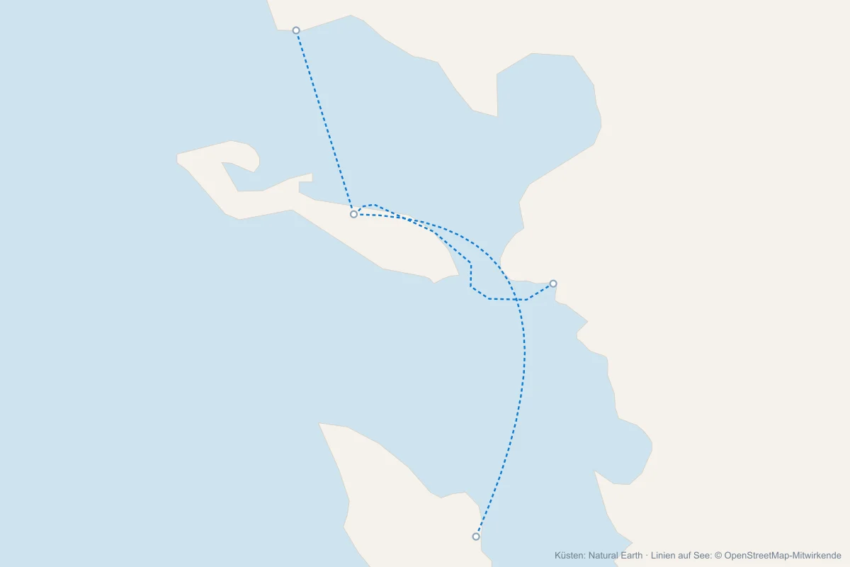 Karte mit allen Fähren zur Île de Ré