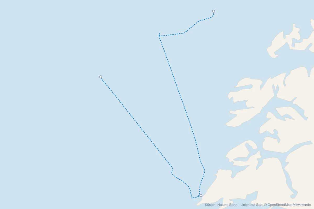 Karte mit allen Fähren zu den Lofoten